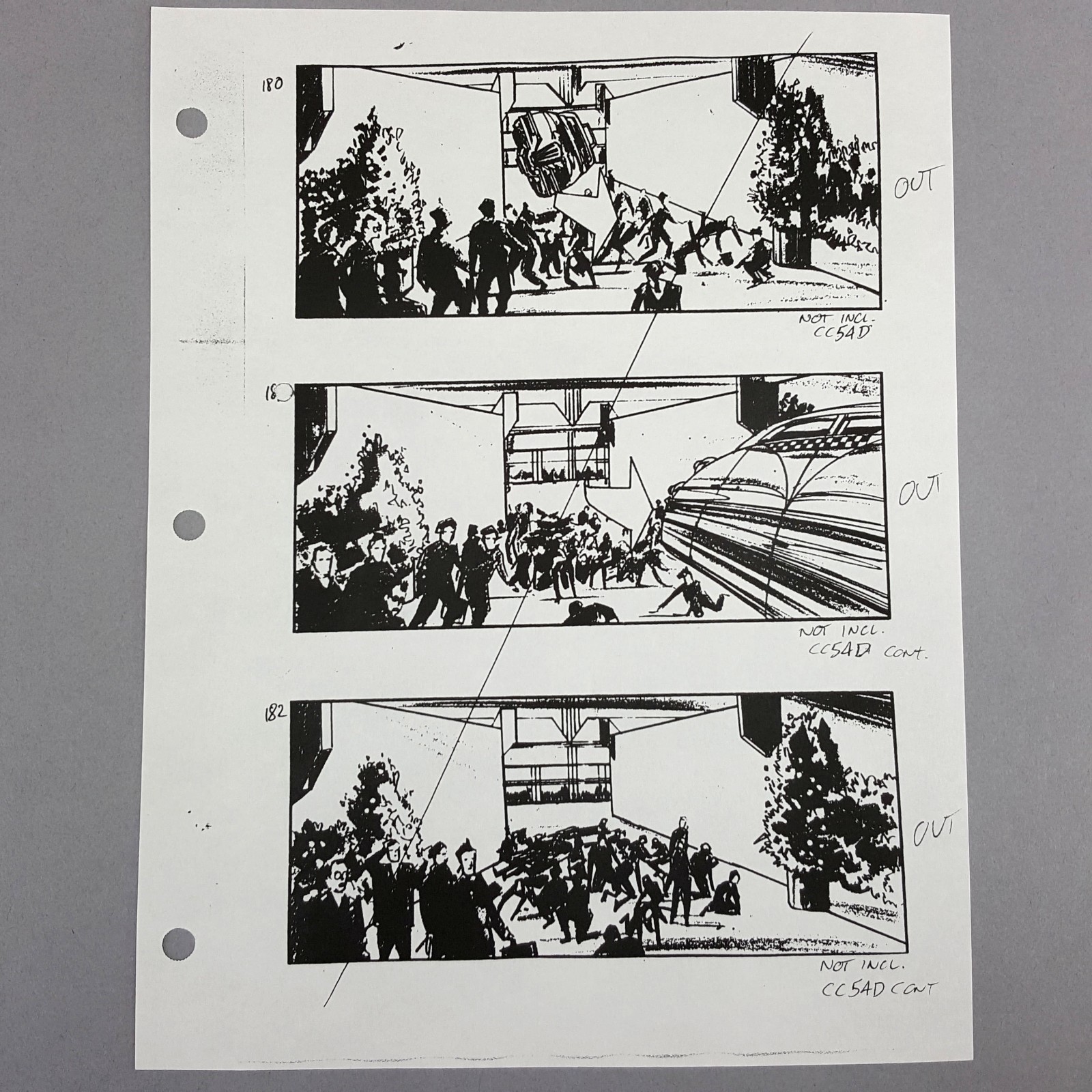 Image 2 of The Fifth Element - Production Used Storyboard, Cab Chase 180-182 , COA