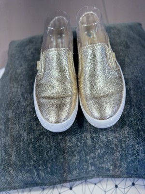 CBG GUESS Los Angeles Slip On Sneaker Size 7.5 Gold Metallic Women's