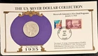 1935 Peace Silver Dollar U S Postal Commemorative Stamp Set Rare 3/33c Stamps