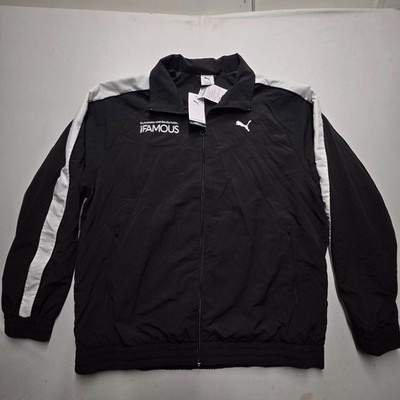 Puma Jacket Mens XL Black Windbreaker Full Zip Oversize Fit Make it Famous NEW