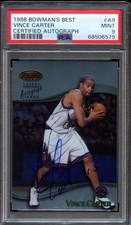 1998 Bowman's Best Vince Carter #A9 (Certified Auto) - HOF Rookie - PSA 9 MINT