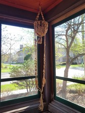 Vintage Macrame 60" Plant Hanger, 1 or 2 Plants