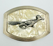 Vintage Road Runner Belt Buckle Pearlescent Iridescent