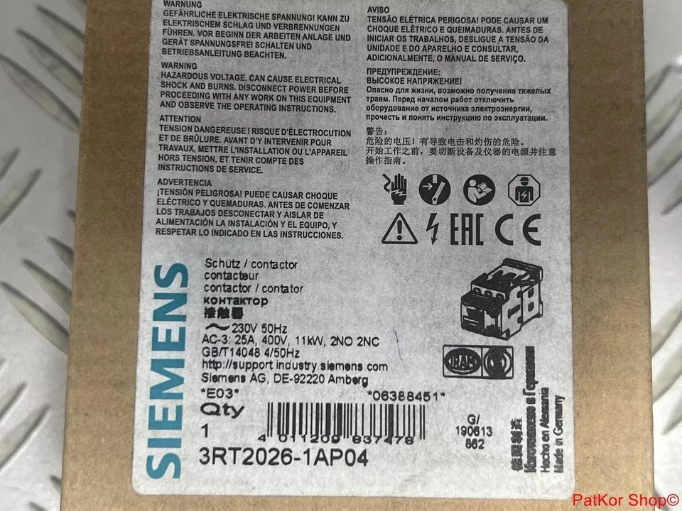 Siemens 3RT2026-1AP04 230V 25A 11kW - Image 3 of 3