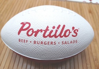 Portillo's Beef Burgers Salads 8'' Foam Red & White Football New