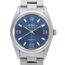 ROLEX Air king 14000 blue 369 white bar S Number second hand mens