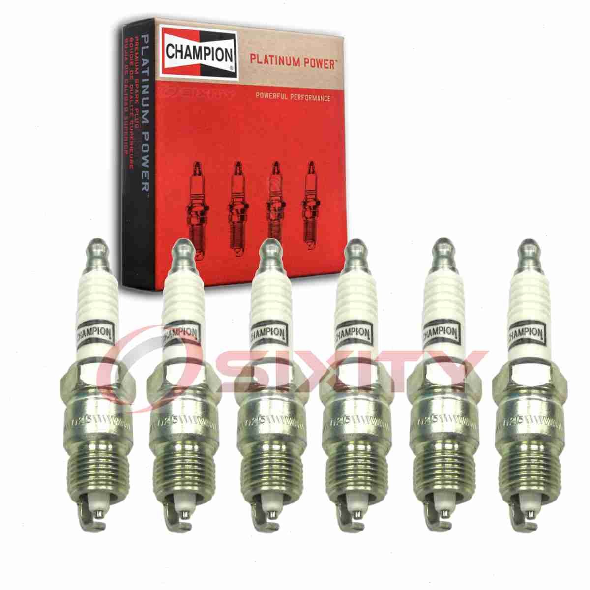 6 pc Champion Platinum Spark Plugs for 1980-1985 Buick Riviera 3.8L V6 vn