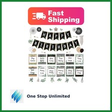 48 Pcs Classroom Happy Birthday Bulletin Board Sets Decorations, Eucalyptus G...