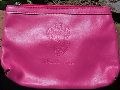 Villa La Massa Hot Pink Firenze Italy Leather Zip Pouch Bag