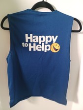 Official Walmart Employee Blue Happy to Help Vest Unisex Size Small