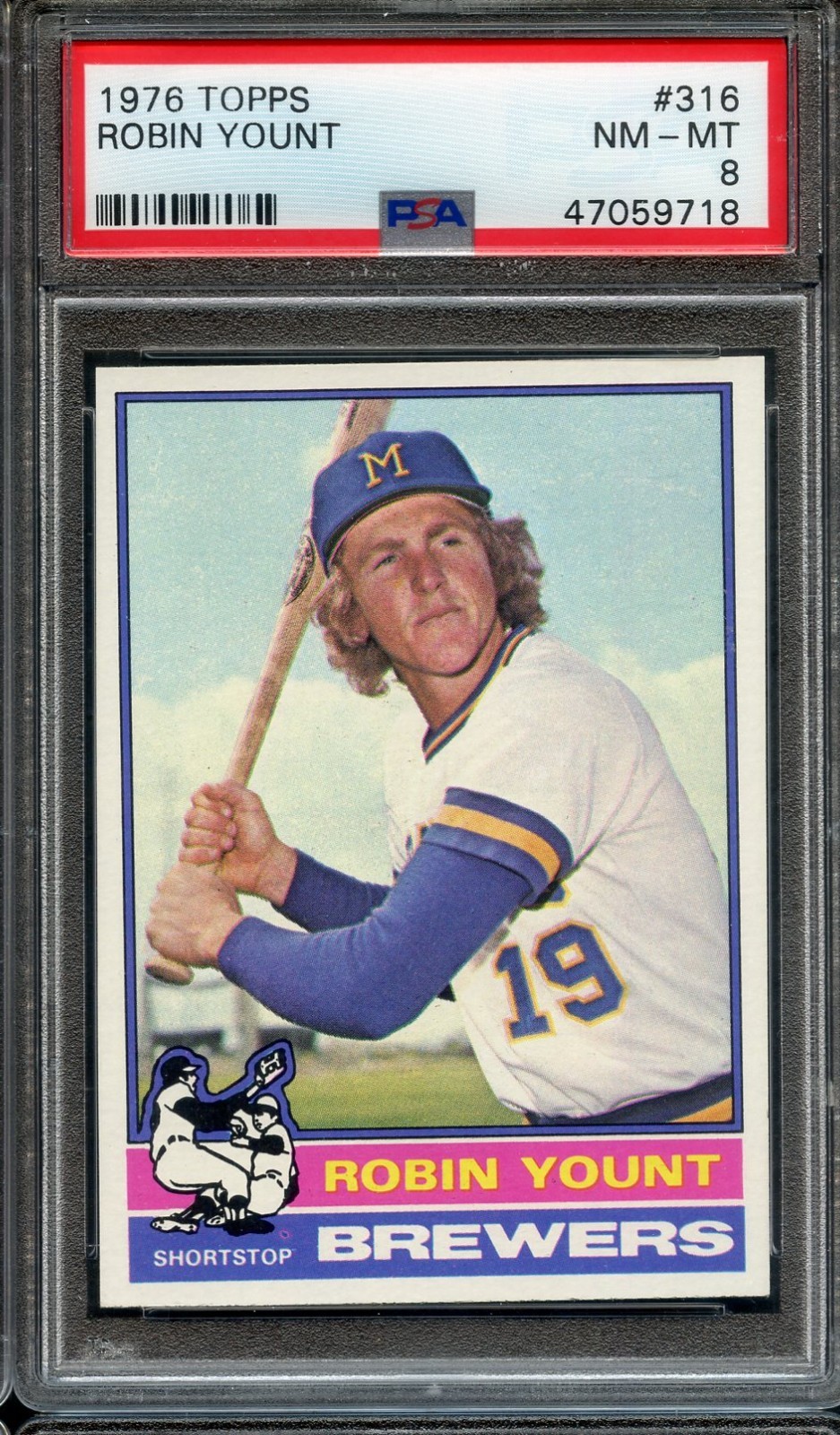 1976 Topps #316 Robin Yount PSA 8 HOF Milwaukee Brewers 9718