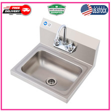 Commercial Stainless Steel Sink for Hand Washing, NSF Commercial Utility Sink wi