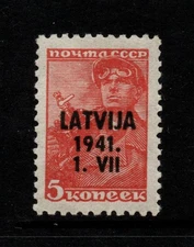Latvia 1941 5c German Occupation Ovpt Mint Hinged - S42014