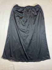 Warners Perfect Measure 55300 27  Half Slip Black Nylon Lace Trim Medium USA