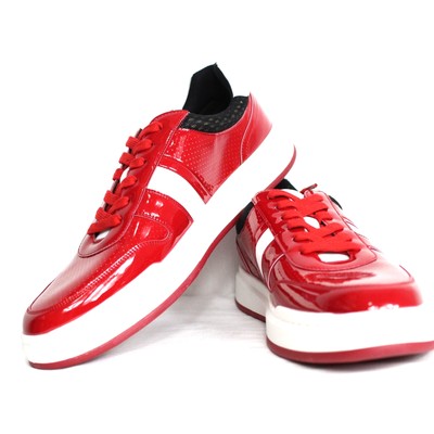Stacy Adams Cashton  Moc Toe Lace Up Sneaker Size 14 NIB Patent Red