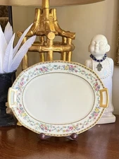 Antique GDA Charles Field Haviland Limoges Floral Ivory Porcelain Serving Plate
