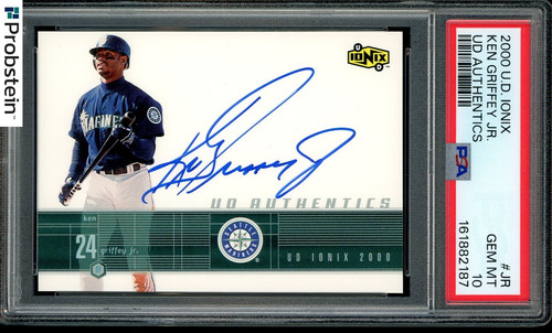 2000 UD Ionix UD Authentics Ken Griffey Jr HOF ON CARD AUTO PSA 10 GEM MINT