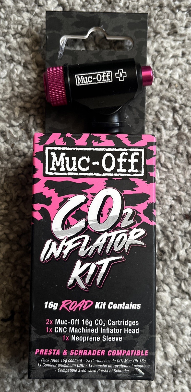 Muc-Off Inflator Kit - Road Bike / Cycling - 16g Cartridge - Up To 100 psi
