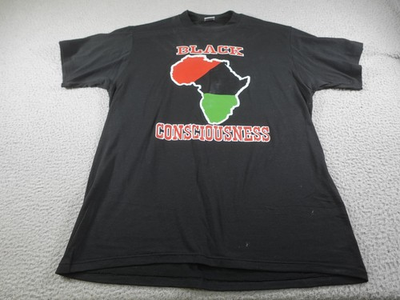 #ad #ad Vintage Black Consciousness Shirt Mens XL Black Africa Graphic Jerzees 90s $28.51