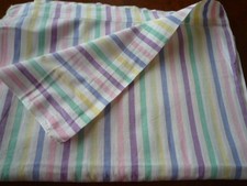 VINTAGE BED SHEET  CANDY STRIPED  DESIGN  FLAT SHEET