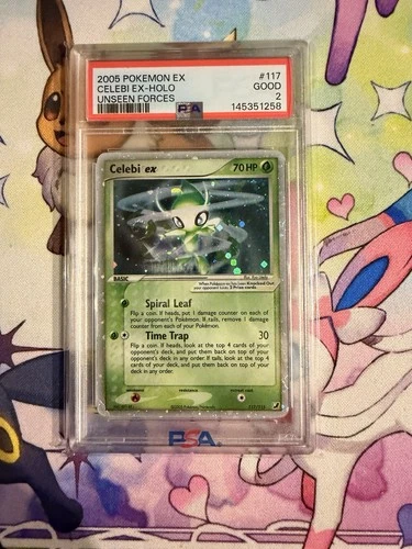 Pokemon Celebi ex Holo EX Unseen Forces 117/115 PSA 2