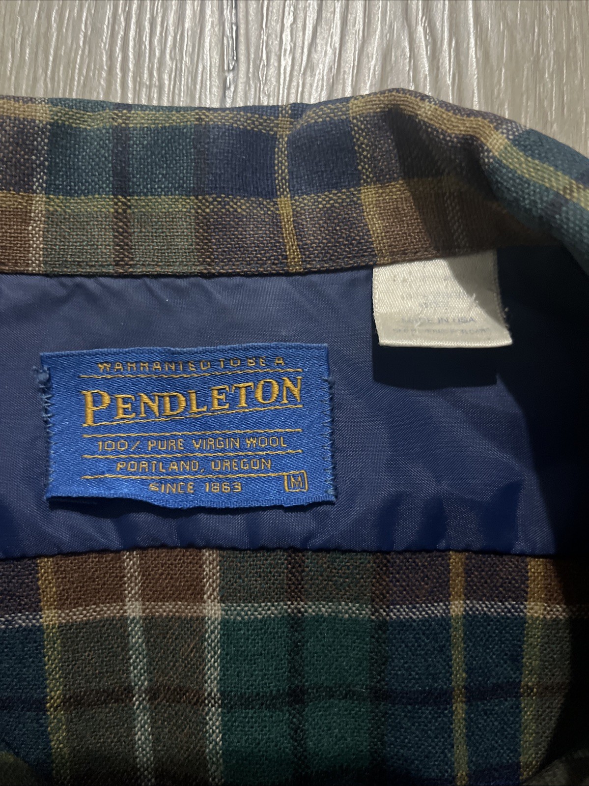 Vintage Pendleton Button-Down Flannel 100% Wool M… - image 2
