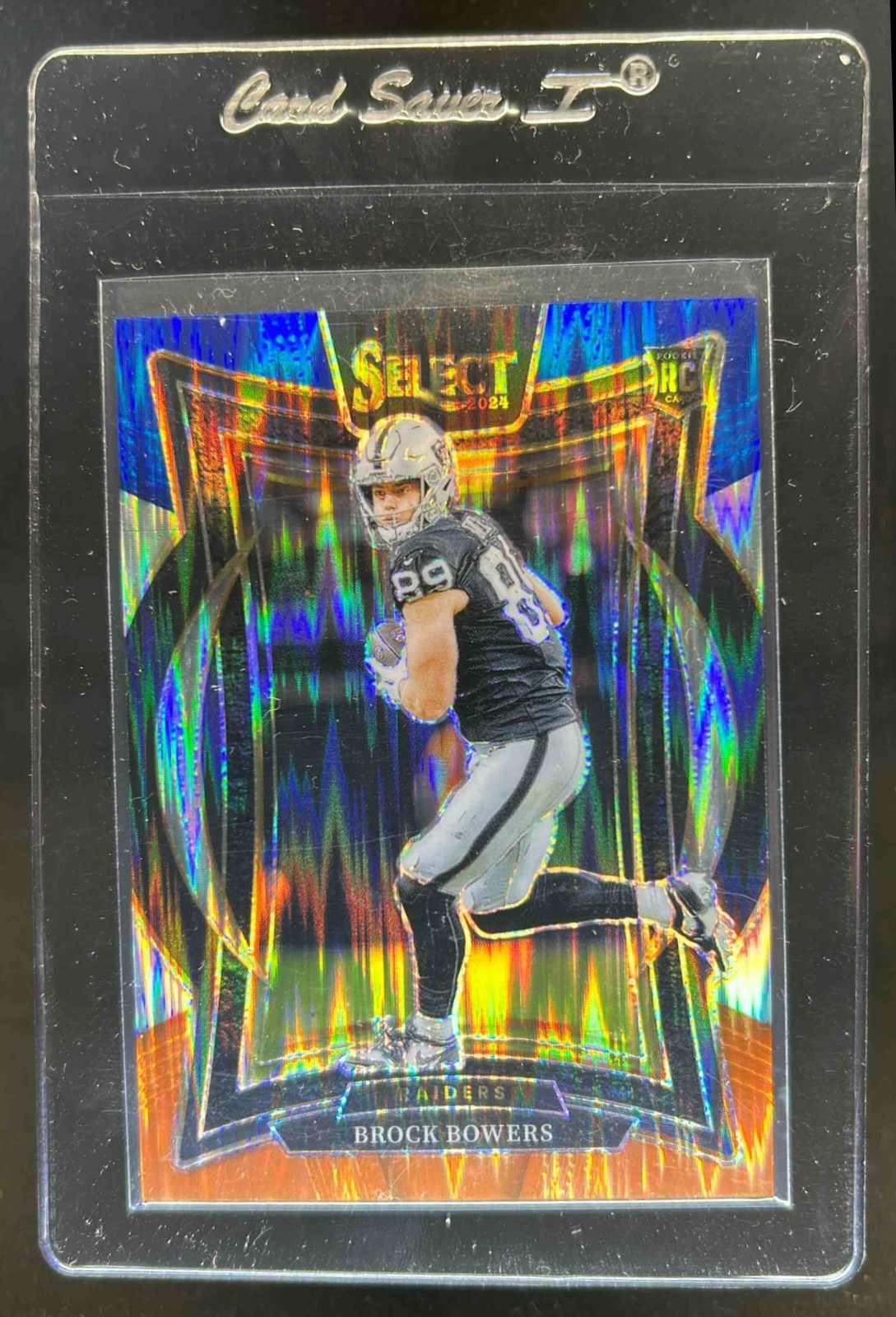 2024 Select Brock Bowers Concourse RC Blue and Orange Prizm Shock #34/35 Raiders