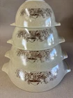 Vintage PYREX Cinderella Forest Fancies Mushroom Nesting Mixing Bowls Set of 4