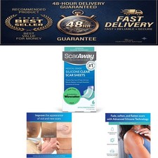 ScarAway Advanced Clear Silicone Scar Sheets - 6 Count for Scar Treatment
