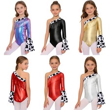 Kids Girls Leotard Crotch Press Buttons Jumpsuit Cosplay Bodysuit Birthday