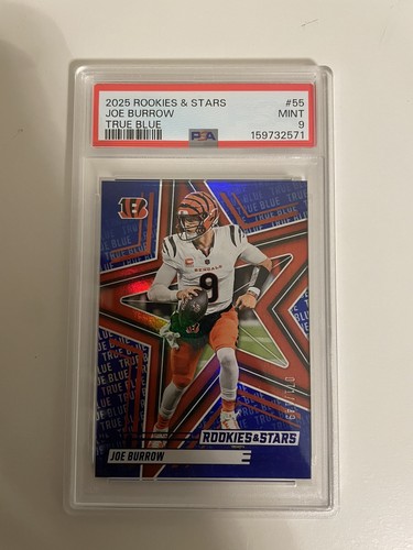 2025 Panini Rookies & Stars - Joe Burrow #55 True Blue /149 PSA 9