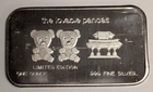 1 oz .999 Silver Vintage Art Bar ~International Silver Ingot Co~ Lovable Pandas