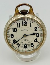 ILLINOIS SANGAMO SPECIAL 23j  60-HR 14k WHITE GOLD FILLED OF 17s RR POCKET WATCH