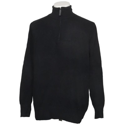 Identic Man, Strickpullover, Größe: L, Schwarz, Baumwolle/Polyester #qGR