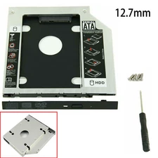 New 12.7mm For SATA 2nd SSD Hard Drive Caddy Bracket DVD/CD-ROM Optical Bay USA