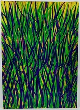 "Mardi Grass" 5" x 7" Original Acrylic Abstract Painting Art Unframed