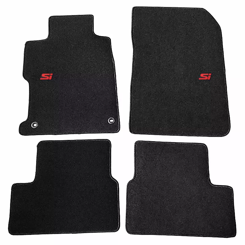 Fit 12 13 Honda Civic Coupe 2DR Black Nylon Floor Mats Carpets w