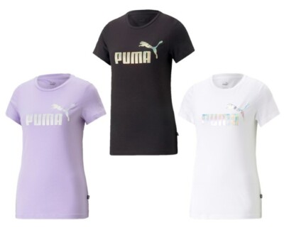 PUMA Damen ESS+ Nova Shine Tee T-Shirt Logo Print Farbwahl NEU