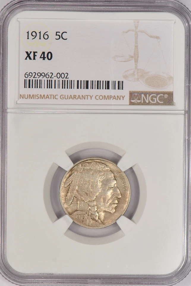 1916 Buffalo Nickel NGC XF 40 Problem Free Coin 5C - Image 2 of 3
