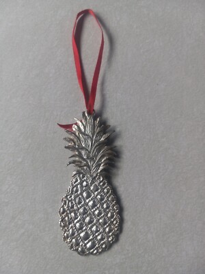 PEWTER PINEAPPLE motif CHRISTMAS ornament 3 1/2''