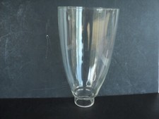 VTG CLEAR GLASS CANDLE HOLDER SCONCE HURRICANE LAMP CHIMNEY SHADE 8  T 1.75" F