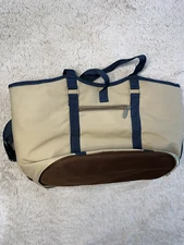 Legacy Picnic Time Brand Bag with Cutting Board and Utensils Tan And Blue New