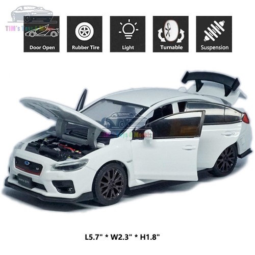 1:32 Subaru WRX STI Model Car Alloy Diecast Vehicle Collection Kids Gift White - Bild 2 von 12