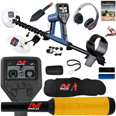 Minelab GOLD MONSTER 1000 with Pro Find 35, Carry Bag, 2 Search Coils, and More