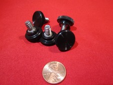 Plastic Black Stainless Thumb Screw 3/4" Head Dia. x 1/4"-20 x 3/8" Length 20Pc