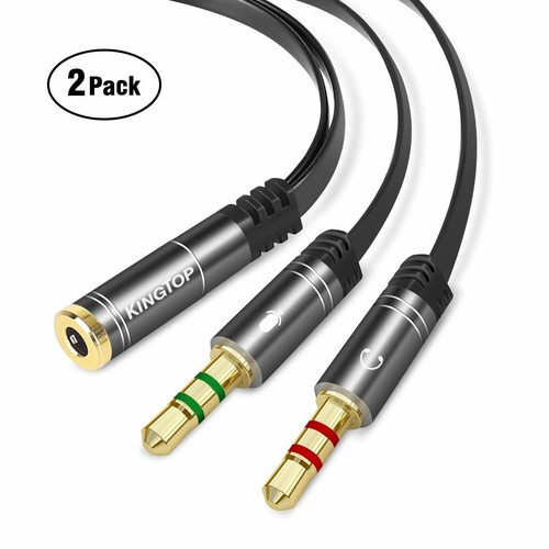 KingTop Splitter Cuffie Microfono a 4 Pin Da 3.5mm a Dual 3.5mm per PC, 2  Pack | eBay