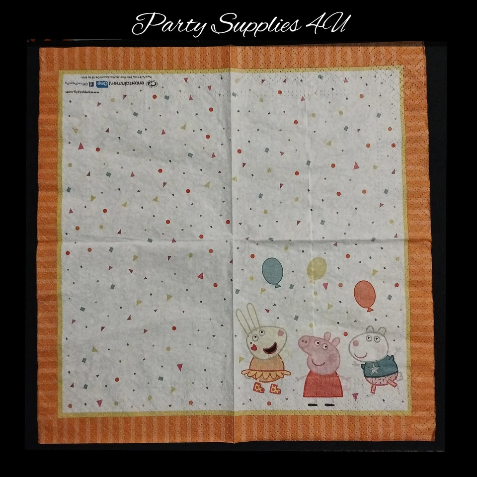 16pk Peppa Pig Paper Napkins/Food/Table/Tissue/Eco/Kids/Theme Party/Decor - Image 3 of 4