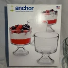 HTF New Anchor Hocking 10oz Mini Trifle Dessert Sherbet Footed Bowl Set of 4 NOS