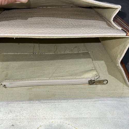 Vintage Dooney & Bourke Purse Surrey Carrier Pebbled Leather Beige Tan SEE PICS - Picture 14 of 16