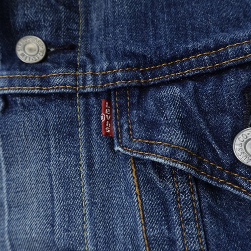 Levis Giacca Denim Uomo XL Blu Bottoni Camionista Western Classico Lavaggio Medio - Foto 5 di 13